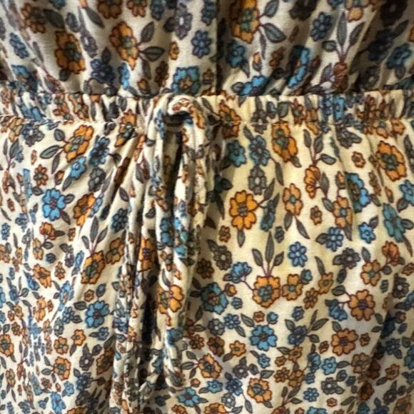 Floral Boho Midi Dress Small Lined Cottagecore Peasant Flower Romantic Casual - Picture 7 of 14